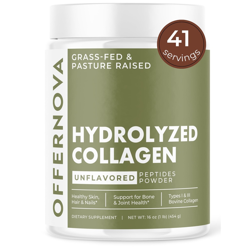 Hydrolysed Collagen Peptides Powder - 100% rein, Gras Fed & Unflavored für Frauen & Männer – für gesunde Knochen, Gelenke, Haare & Skin – Colageno Hidrolizado en Polvo Piel, Cabello y Articulaciones