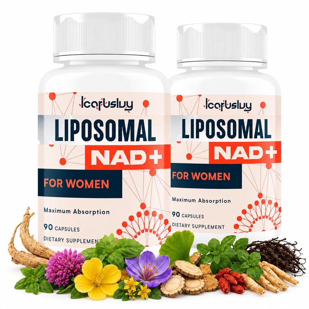 2000MG NAD+ Beilage für Damen, NMN Alternative mit Ashwagandha, Berberine HCL, Ginkgo Biloba & Black Cohosh, Weiblich Liposomal NAD+ - für Menopause, Fokus, Energy & Metabolism, 180 Kapseln