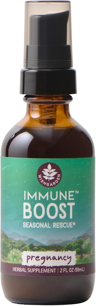 WishGarden Kräuter Immune Boost für Schwangerschaft - Pflanzenbasierte Kräuter Immununterstützung Ergänzung w/Echinacea, Immune Boost Tincture für schwangere und postpartum Mütter, Schwangerschaft-Safe Immunsystem Unterstützung, 2oz