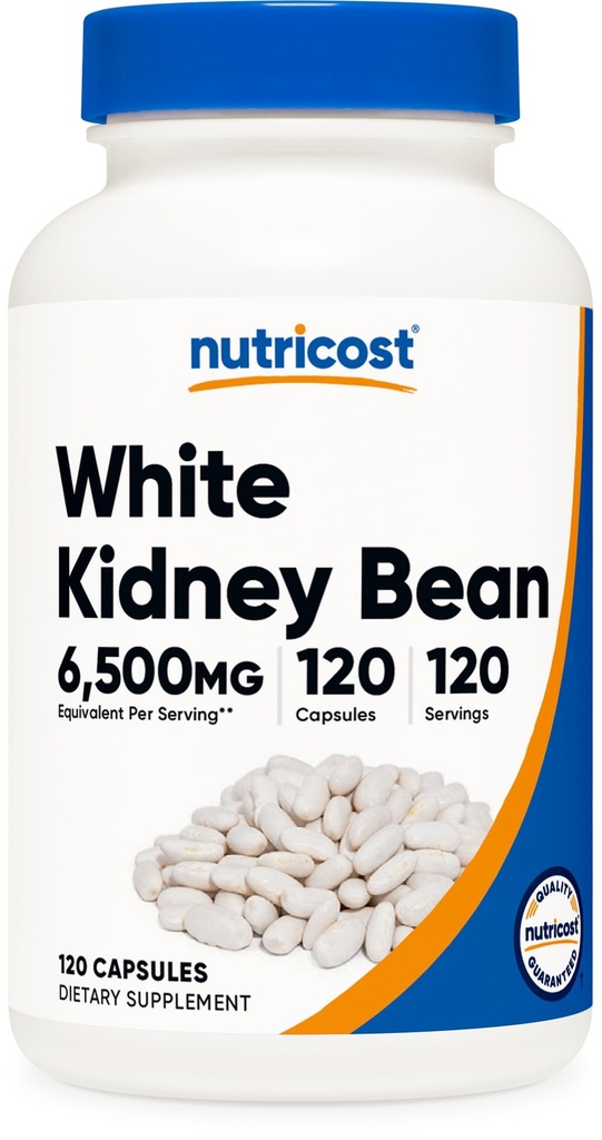 Nutricost White Kidney Bohnen Kapseln 6.500mg Äquivalent, 120 Kapseln - Vegetarische Kapseln, Glutenfrei und GMO Kostenlos