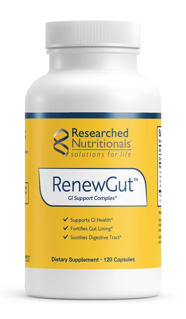 Geforschte ErnährungsrenewGut - GI-Komplex zur Unterstützung von Gut Lining, Gesunde Histaminstufen & Verdauungsgesundheit - Collagen Peptides, Zink Carnosin, DGL & N Acetyl Glucosamine (120 Kapseln)