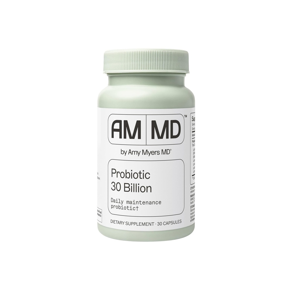 Amy Myers MD Probiotics 30 Billion CFU - Unterstützt Verdauungs-Gesundheit, Gut Microbiome & Immun-Funktion - 14 Strains - Dairy-Free, Gluten-Free - 30 Kapseln (30 Portionen)