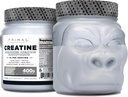 Primal Creatine Monohydrate Pulver (400 Gramm) | Unflavored Micronized Creatine Muscle Development Supplement for Pre-Workout & Recovery | 5g Creatine Monohydrat per Serving