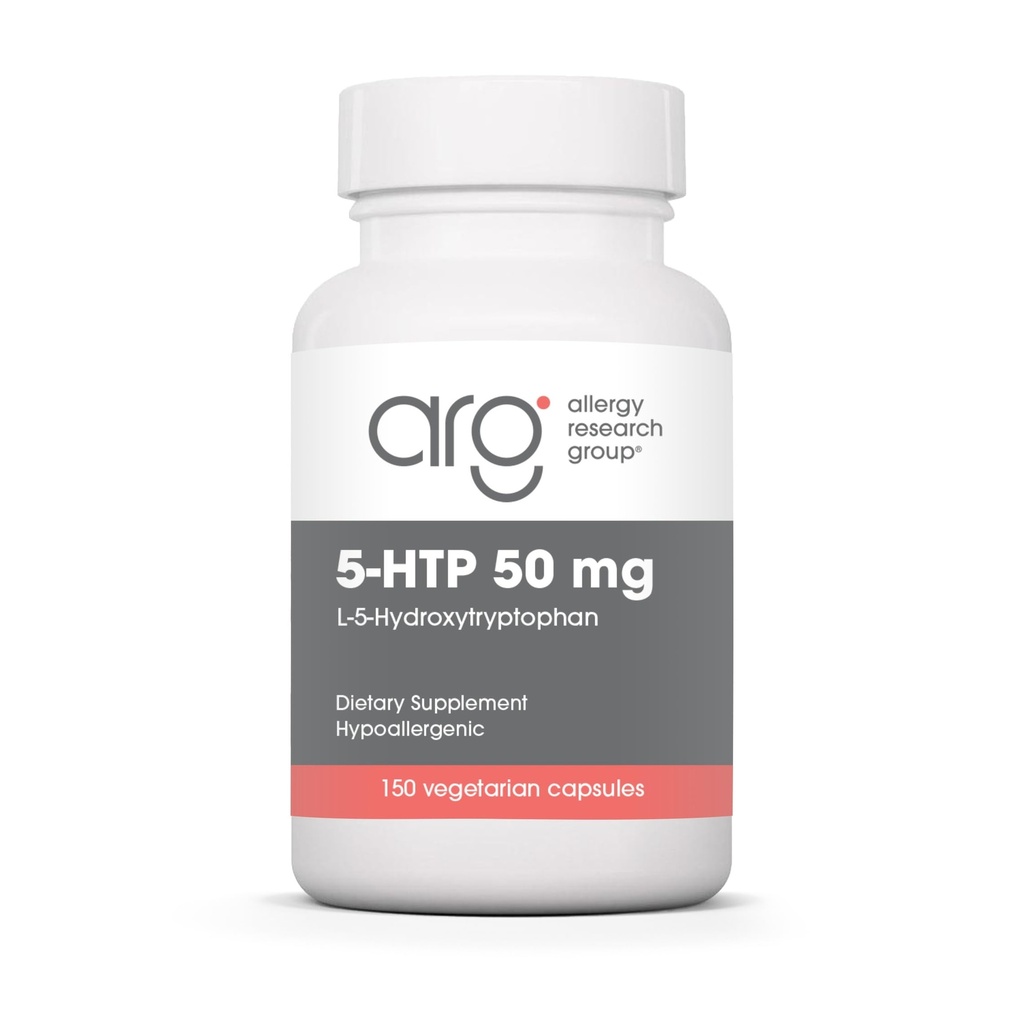 Allergy Research Group 5-HTP 50mg Supplement - Serotonin für Herren & Frauen, Schlafunterstützung, L-5-Hydroxytryptophan, Pure, Vegetarische Kapseln - 150 Count