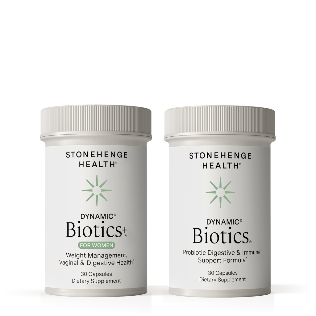 Stonehenge Health Dynamic Biotics+ für Frauen + Dynamic Biotics Probiotics Bundle ergänzt Verdauungs- & Feminine Gesundheit