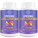 Liposomale Alpha Lipoic Acid 1500mg - mit Acetyl-L-Carnitin 900mg & Ubiquinol 100mg & Vitamin E 15mg,ALA Ergänzung für Antioxidantien Glucose Metabolism Nerve Energy,60 Softgel (2 Flasche)