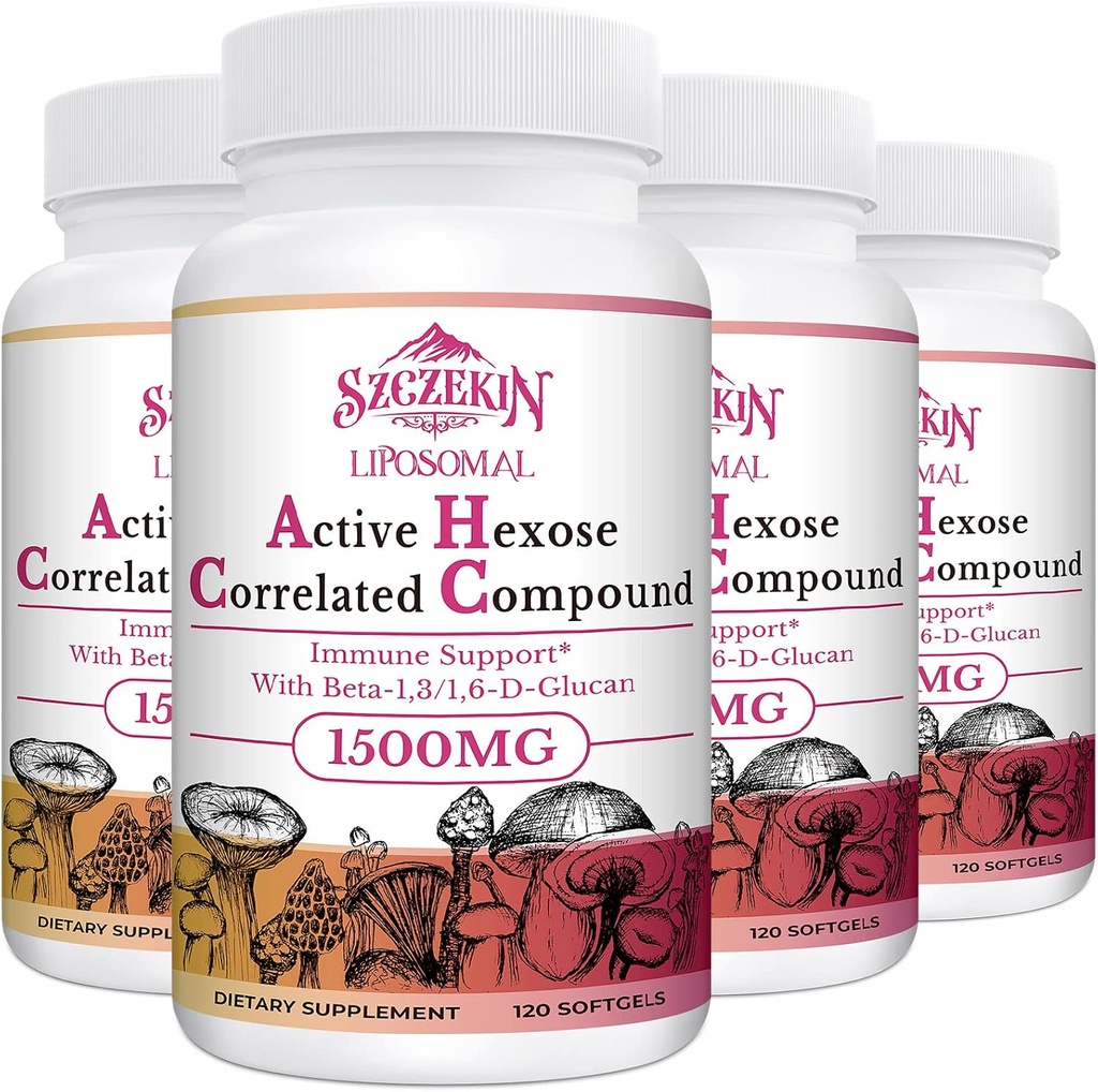 1500mg Liposomal aktive Hexose korrelierte Ergänzung, 480 Weichgel Beta-Glucans mit natürlichem Pilzextrakt, Immunsystem, Leberfunktion, Pflege T-Cell & Killer Cell Activity