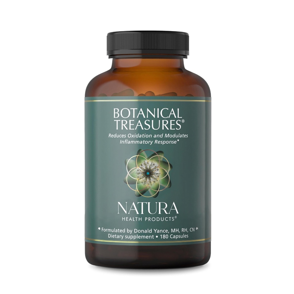 Natura Health Products Botanical Treasures Supplement - Unterstützt Broad-Spectrum Antioxidant Aktivität- Mit Turmeric, Ginger, Green Tea, Black Pepper, Trans-Resveratrol, Black Cumin (180 Kapseln)