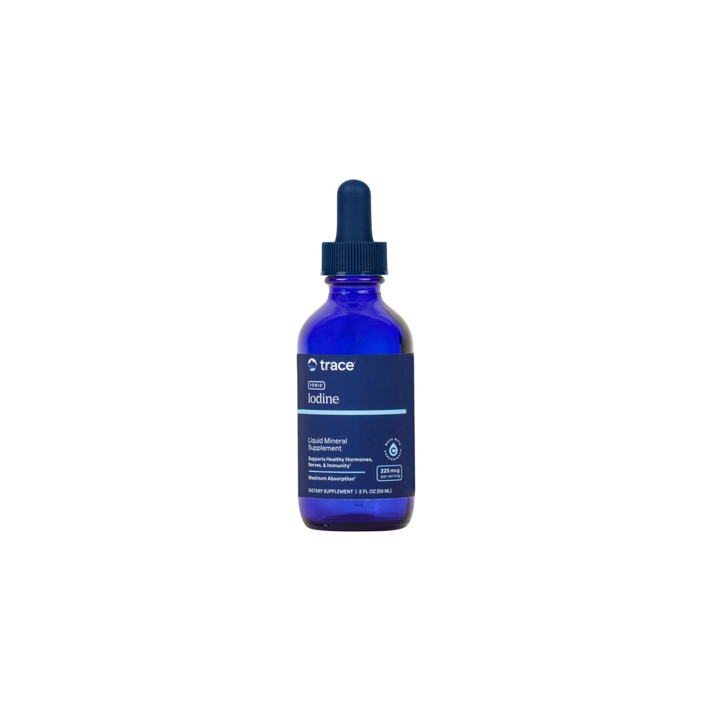 Trace Minerals Ionic Iodine 225 mcg - Gel-Ergänzung zur Unterstützung Immunsystem & Schilddrüsengesundheit - Jodtropfen mit Magnesium - Unterstützt gesundes Nervensystem - 2 fl oz (295 Servierungen)