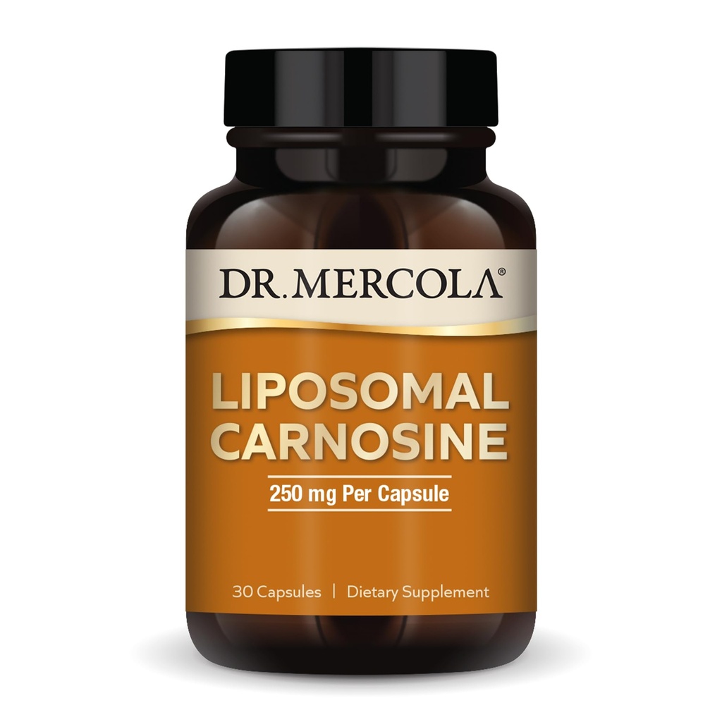 Dr. Mercola Liposomal Carnosine, 250mg Per Capsule, 30 Servierungen (30 Kapseln), Nahrungsergänzung, Unterstützt Metabolische Gesundheit, Non GMO