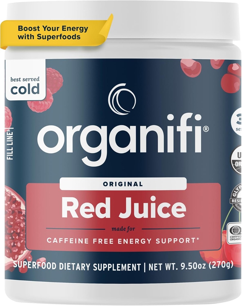 Organifi Red Juice - Energy Powder Reduces Afternoon Crashes and Boosts Digestion and Immune System, 30 Portionen