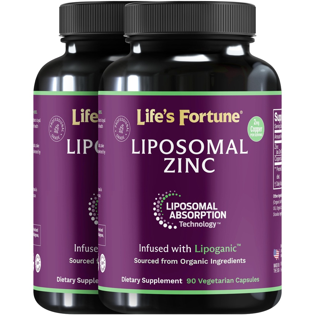 Liposomale reine Zink Picolinat-Ergänzung mit Kupfer, Immununterstützung, Stoffwechsel und Hautgesundheit | Hohe Potenz, für Erwachsene Männer und Frauen | Leistungsstarke Antioxidantien | 90 Kapseln (Pack von 2)