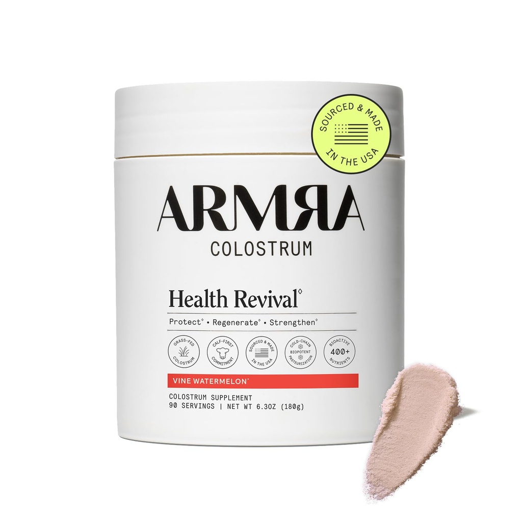 ARMRA ColostrumTM Pulver | Vine Watermelon | Gut Gesundheit & Bloating | Haut & Haar | Immunität | Keto, Gluten & Fat-Free | 90 Servierungen