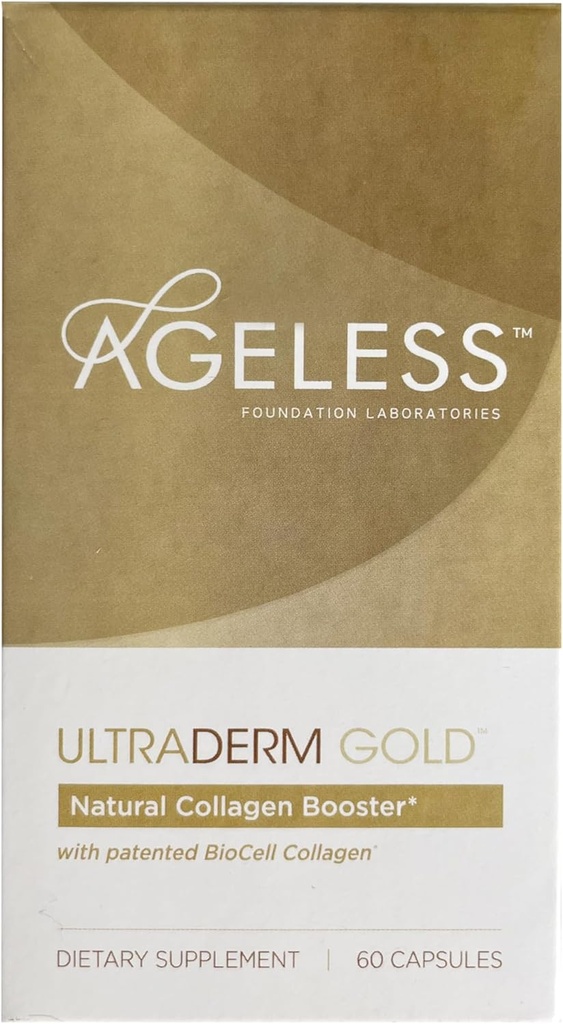 Ageless UltraDERM Gold - Natural Collagen Booster mit BioCell Collagen - 60 Count