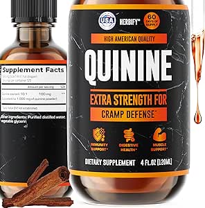 HERBIFY Quinine Tincture - Quinine Liquid Extract for Healthy Digestion - Quinine Cinchona Supplement for Better Absorption - US Made Product - für Männer & Frauen 4oz (120ml)