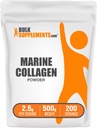 BulkSupplements.com Marine Collagen Powder - Marine Collagen Peptides Supplement, für Haar, Haut, & Nails - Hydyrolyzed & Gluten Free, 2,5g pro Servierung, 500g (1.1 lbs) (Pack von 1)