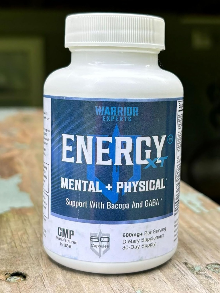 Warrior Nootropics Energy Supplements für Psychische Alertität und physische Energie | Unterstützung Mental Clarity, Gehirn & Kognitive Funktion – mit Vitamin B, DMAE Bacopa und GABA - 60 Kapseln