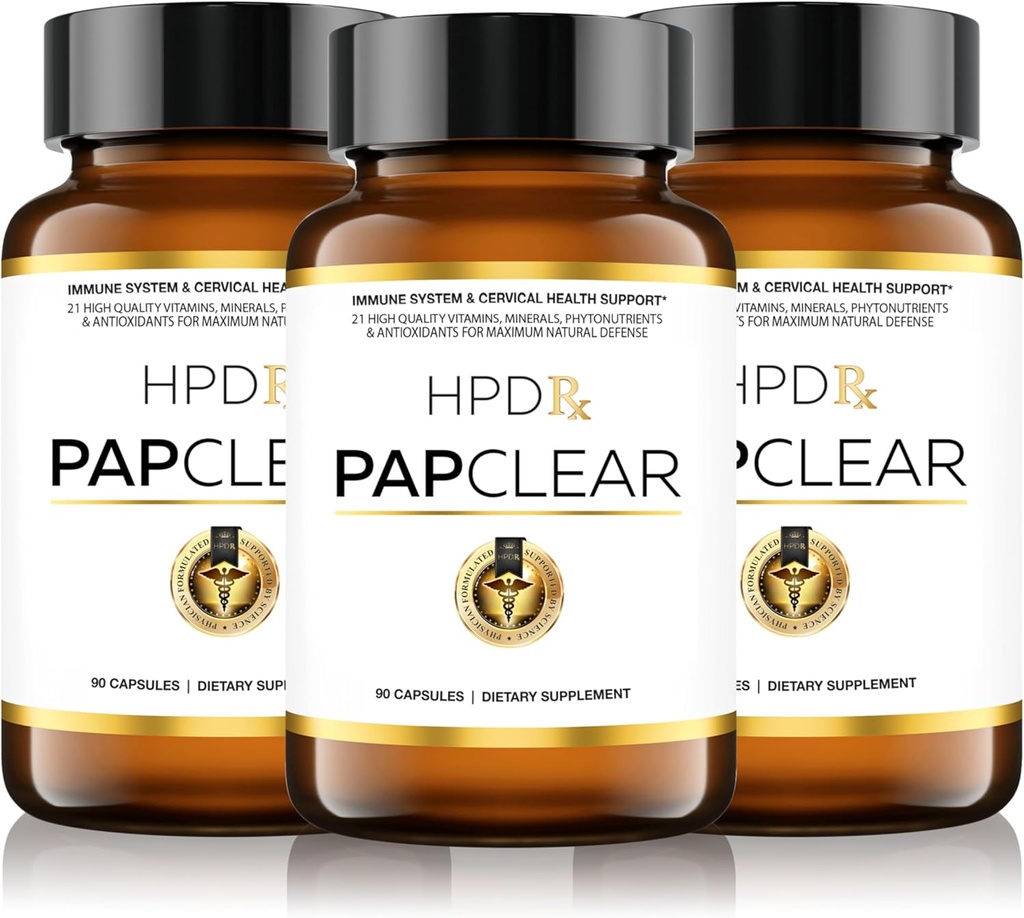 PAPCLEAR Physician Formuliert | Alle natürlichen Immununterstützung Ergänzung | Fortgeschrittene leistungsfähige Immunität Booster | 21 Vitamine & Nährstoffe mit Organische Shiitake Pilze & Lycopin | 90 Kapseln | Packung von 3