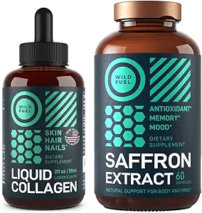 WILD FUEL Saffron Extract und flüssiges Kollagen mit Biotin Bundle