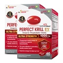 LABO Nutrition Perfect Krill EX, 1000mg Antarctic Krill Oil Omega 3 EPA DHA, Höchste Phospholipide (Over 56%) mit Choline, Astaxanthin | Heart Brain Eye Joint Health, Made in USA, 60 softgelsX2