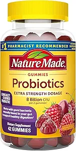 Nature Made Digestive Probiotics Ultra-Strength, Raspberry & Cherry, 42 Gummis (Pack von 2)
