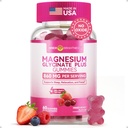 Magnesium Glycinate Gummi 600mg, Non-GMO, Glutenfrei, Magnesiumgummis für Erwachsene & Kinder, Schlaf, Entspannung & Fokus, Mischbeeren-Flamvor, 60 Count
