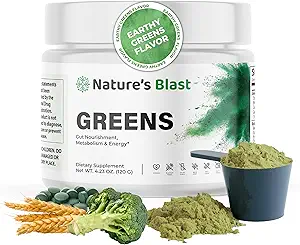Greens Superfood Powder - 46 Superfoods, Probiotics & Enzymes für Gut Health, Metabolismus & Energie - Vegan Green Powder Blend, 1 Flasche - 30 Servierungen