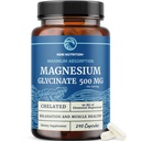 Magnesium Glycinate 500mg | Chelat für hohe Absorption | Muskelentspannung, Knochen, Herz, Nerve, Schlaf &amp; ruhige Unterstützung für Frauen & Männer | Magnesium Chelat Supplement & Bisglycinat Complex | 240ct