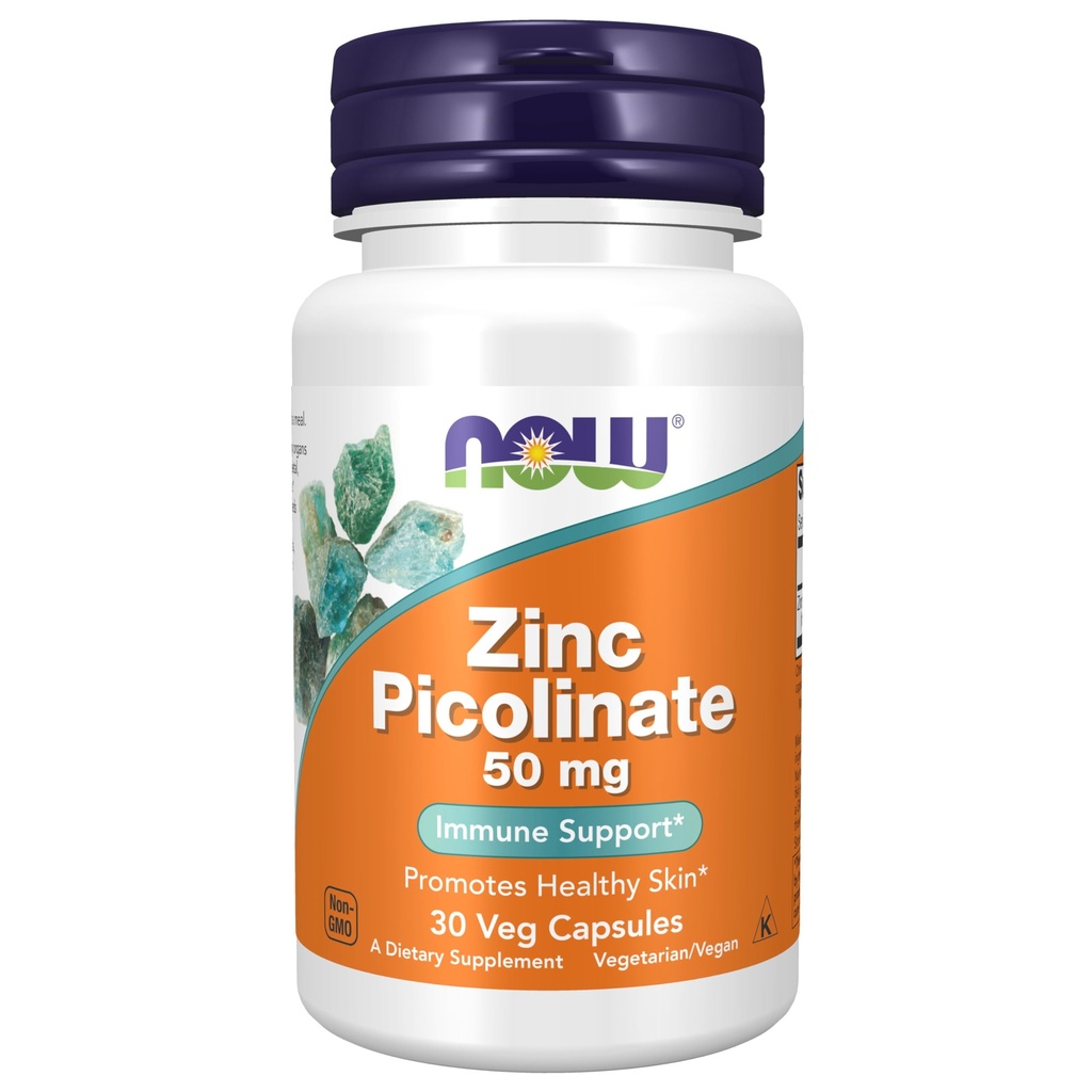 JETZT Nahrungsergänzungsmittel, Zink Picolinat 50 mg, Unterstützt Enzymfunktionen*, Immununterstützung*, 30 Veg Kapseln