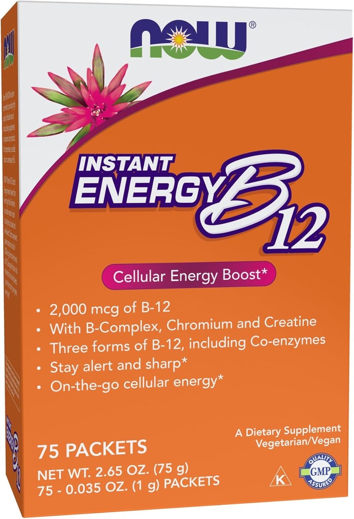 JETZT Ergänzungen, Instant Energy B-12 (2.000 mcg B-12 pro Paket), Cellular Energy Boost*, 75 Pakete