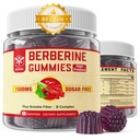 Sugar Free Berberine Gummies, Digestive Balance with 3G Fiber, Vegan, 60cts