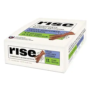 Rise Pea Protein Bar - Vegan Sunflower Cinnamon | Frühstück Bar & Protein Snack 17g Protein Nur 5 ganze Lebensmittel Zutaten Non-GMO Gluten-Free Soy Free