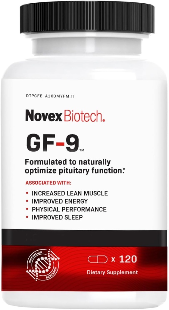 Novex Biotech GF-9 – HGH Boosting Supplement für Männer – Workout Complex for Men – Unterstützung von Energie, Ausdauer, Schlaf, 120 Ct (30-Tage-Versorgung)