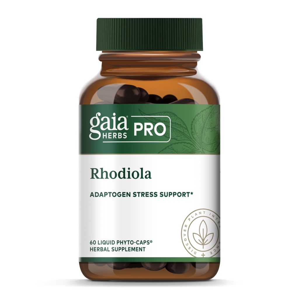GAIA HERBS PRO Rhodiola - Energy Support Supplement - Adaptogen Support Supplement mit Rhodiola Root Extract - Vegan Gluten-Free Soy-Free - 60 Phyto-Caps (30 Portionen)