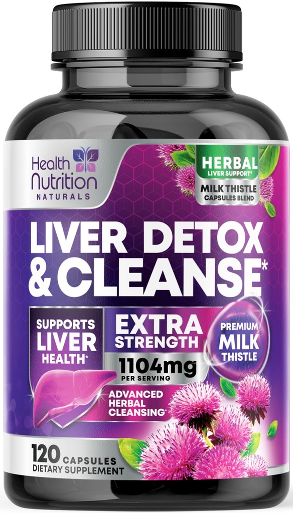 Gentle Liver Cleanse Detox & Repair Formula - Advanced Liver Support Supplement mit Silymarin Milk Thistle, Dandelion Root, Artichoke Extract, Turmeric, Choline, & Beetroot - 120 Veggie Kapseln