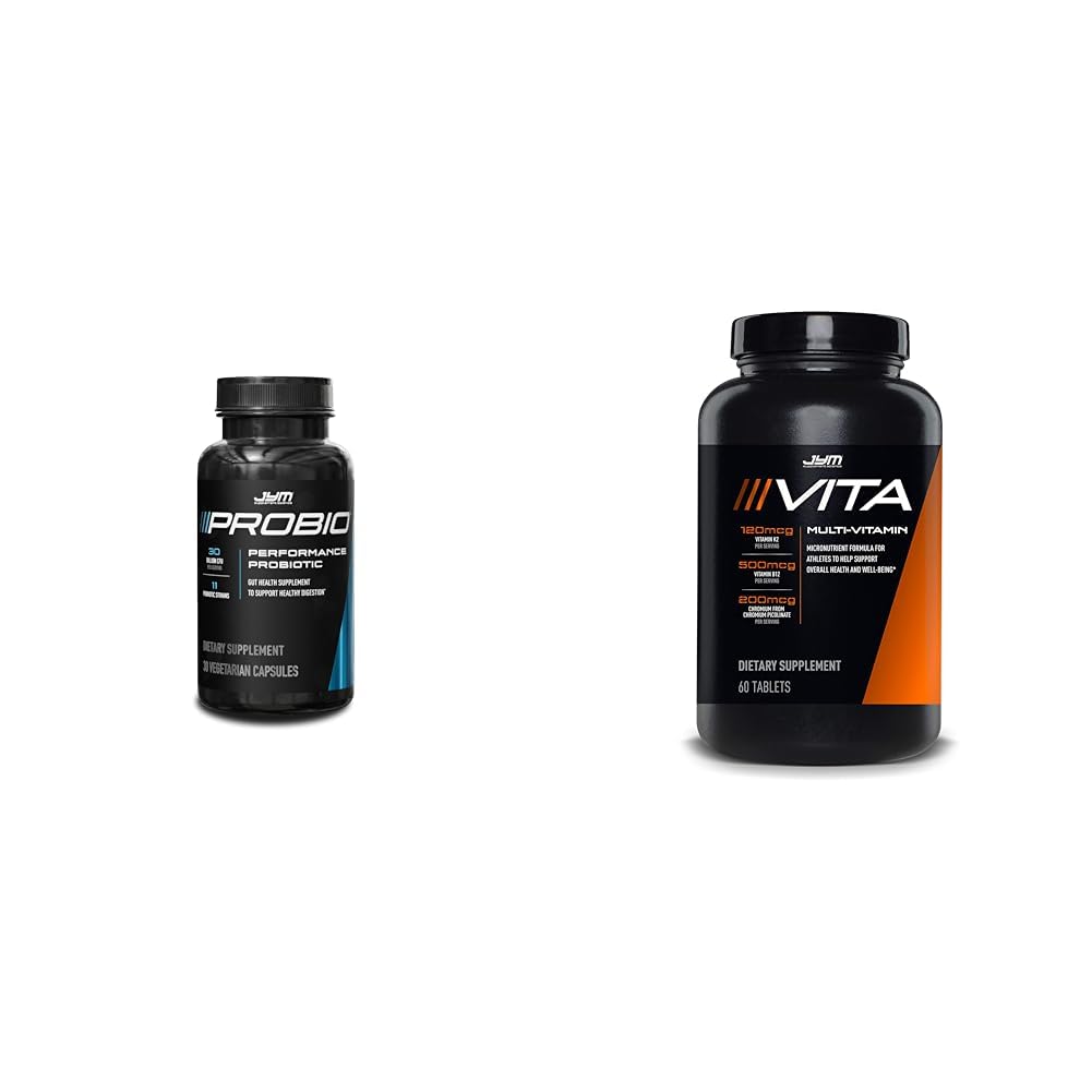 ProBio JYM 30 Billion CFU Probiotic & Vita JYM Multivitamin & Mineralische Unterstützung für Athleten, 60 Tabletten Bundle