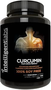 Intelligent Labs 250MG Meriva Curcumin Phytosome, 2900% besser absorbiert als gewöhnliche Kurkuma, 100% Soja frei, 120 Kapseln pro Flasche