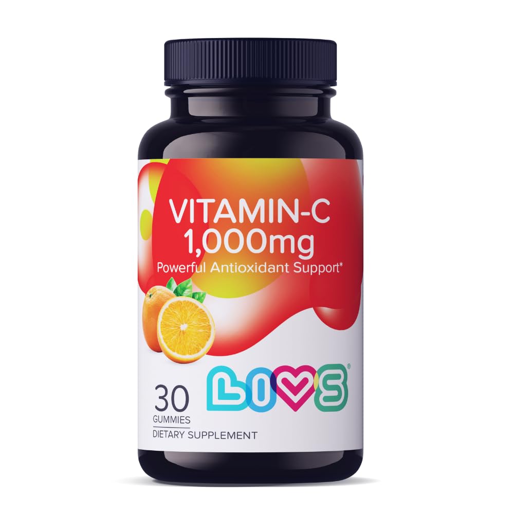 Vitamin C 1000mg Gummi für Kinder & Erwachsene |Antioxidante & Immununterstützungsergänzung | Vegan Multivitamin für Haare, Haut und Nägel | Non-GMO, Glutenfrei, Gelatin-freies Kaubare 1000mg pro Servieren 30 Ct