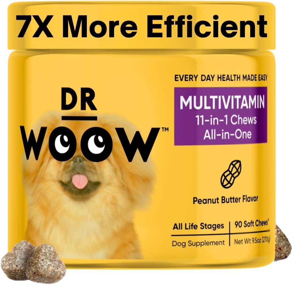 Multivitamine für Hunde - Tägliche Vitamine für Hunde | Gut Immune Gesundheit, Joint Heart Eye Support | Dog Supplements Glucosamine Chondroitin, Digestion Probiotics, Omega 3 Fish Oil | 90 Ct