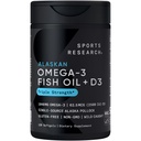 Sportforschung® Alaskan Omega-3 Fischöl 1040mg + Vitamin D3 2500iu - Unterstützt Gehirn- und Herzgesundheit - MSC zertifiziert Nachhaltige · Wild-Caught · Non-GMO · Triglycerid Form - 120 Count Softgels