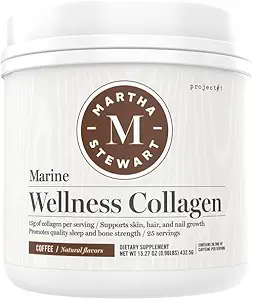 Martha Stewart Collagen Peptides Powder - Multi Collagen für Damen | Gesunde Ergänzung für Haut, Haar, Nägel und Knochenstärke | 15g Protein | Kaffee | 25 Servierungen