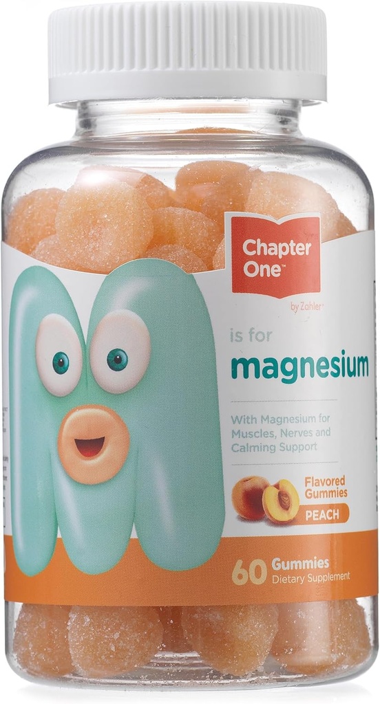 Kapitel Ein Magnesium-Gummi, Great Tasting Magnesium für Kinder, für Frauen und Männer, Zertifizierte Kosher (Peach)
