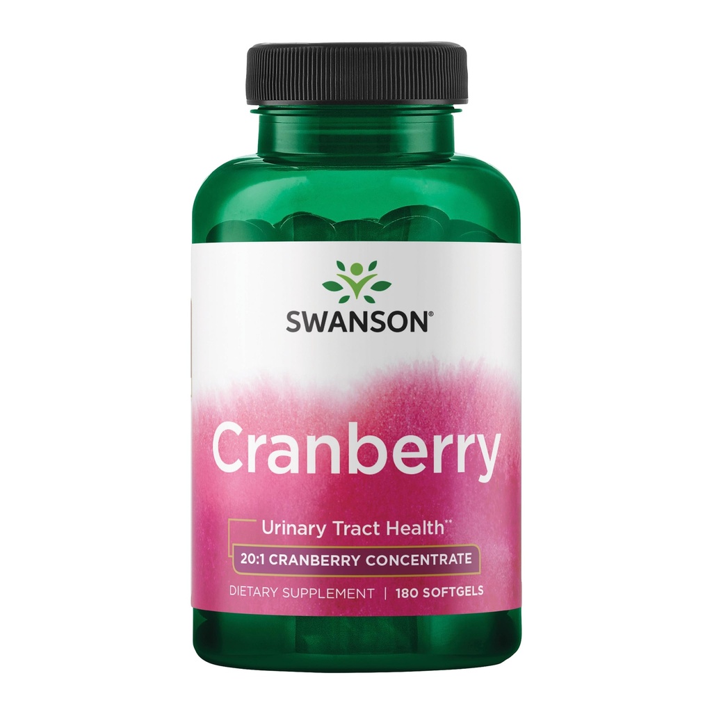 Swanson Cranberry - Unterstützt Urinary Tract Gesundheit, Blasenkontrolle und fördert gesunde Nierenfunktion - Supplement Made with 20:1 Juice Concentrate - (180 Softgels)