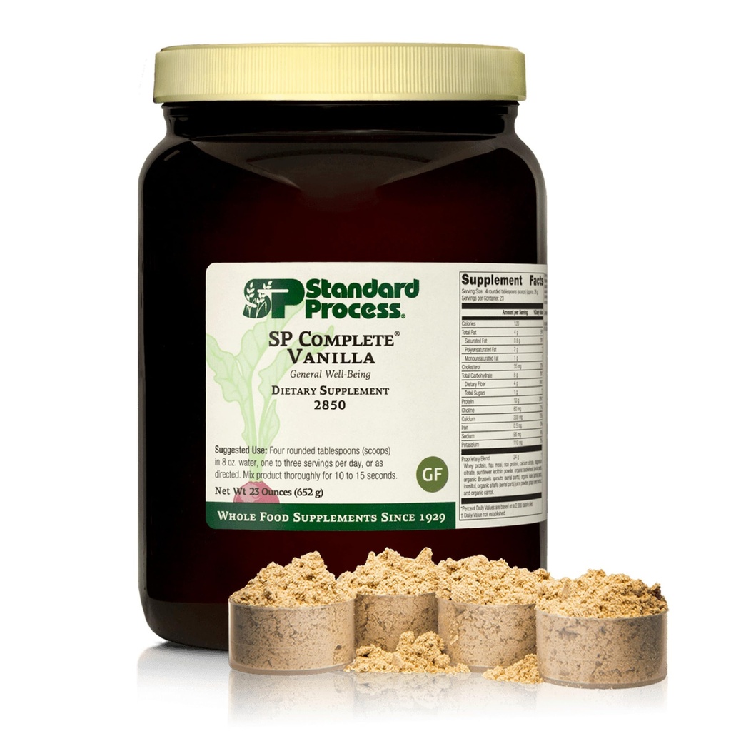 Standard Process SP Complete - Ganze Ernährung für Immun- und Leberfunktion - Proteinquelle mit Antioxidant-Aktivität - Post-Workout Muskelunterstützung - Glutenfrei & Non-Soy - Vanilla, 23 oz