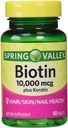 Spring Valley Biotin Dietary Supplement, 10,000 Mg With 100 Mg Keratin, 60 Tablets