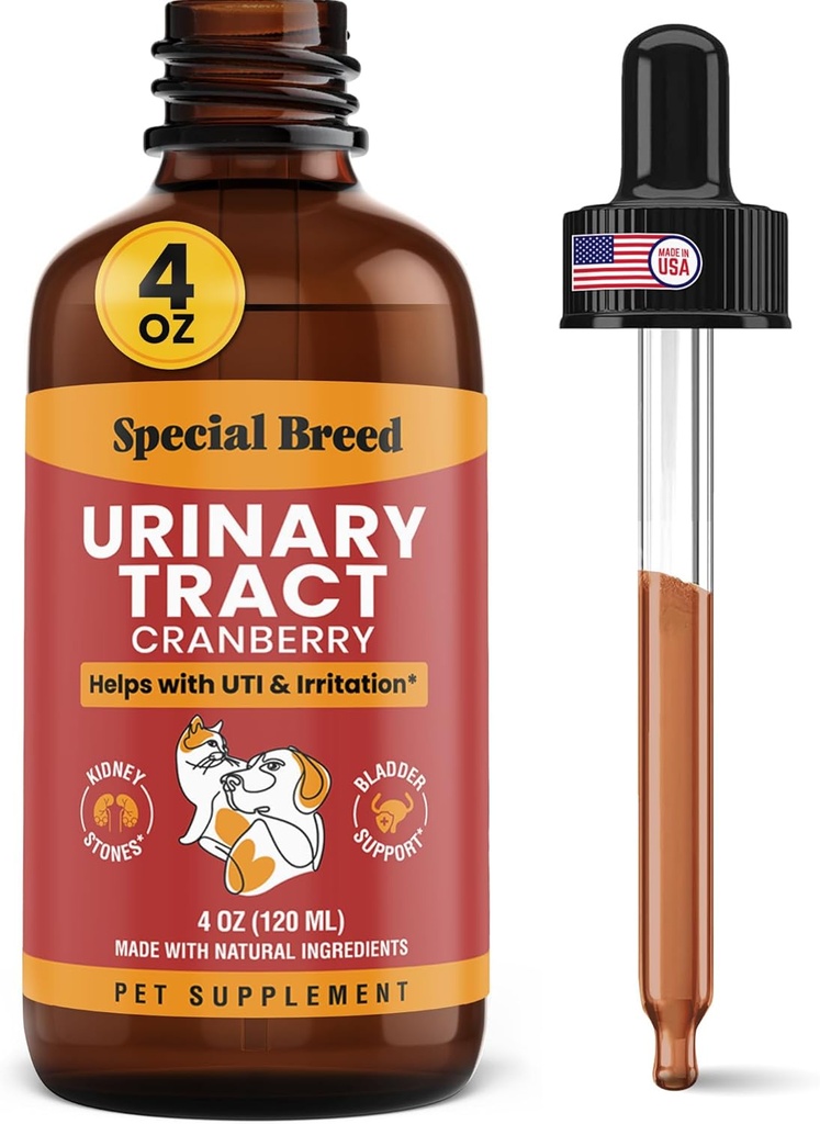 Special Breed Urinary Tract Infection Treatment für Katzen und Hunde - Cranberry UTI Supplement, Nieren- und Blasenunterstützung, 4 Unzen