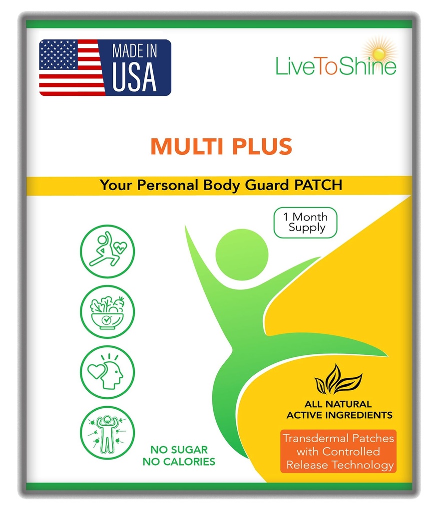 Live To Shine Multi Plus Topical Patch - USA Made - 30 Tage Angebot für Damen und Herren von