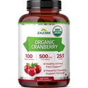 Zazzee USDA Organic Cranberry 25:1 Extrakt, 500 mg pro Kapsel, 100 Vegan Kapseln, über 3 Monate Versorgung, Standardisiert, Konzentriert 25X Extrakt, 100% Vegetarisch, Certified Organic, Non-GMO All-Natural