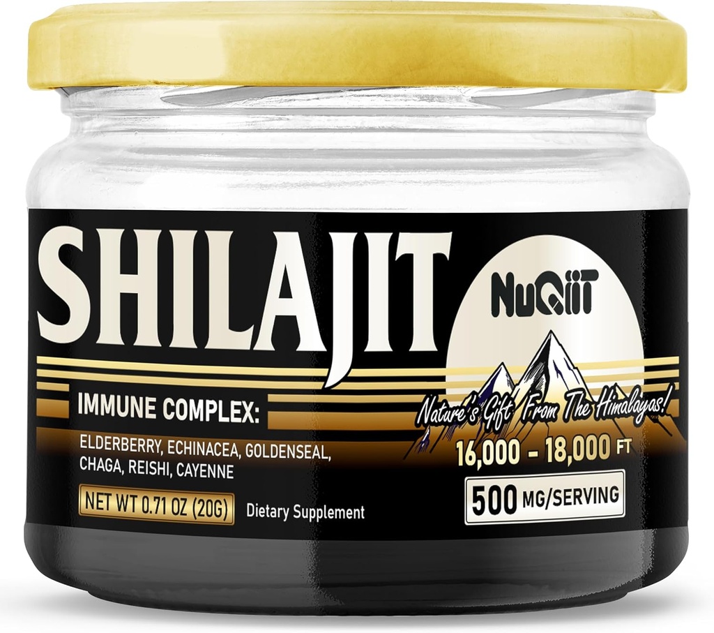 20 Gr - Shilajit Resinand Immun Support Blend Elderberry, Echinacea, Goldenseal, Chaga, Reishi und Cayenne