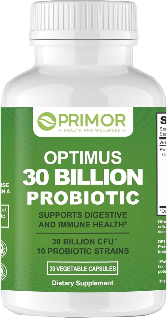 30 Billion Probiotics – 10 Strains | Vegan, Non-GMO | Gesundes Gut - Unterstützt Verdauung – okziale Verstopfung, Durchfall, Gas & Bloating. für Frauen & Männer | 30 Count